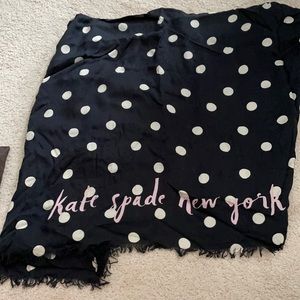 Kate spade black and white polka dot scarf